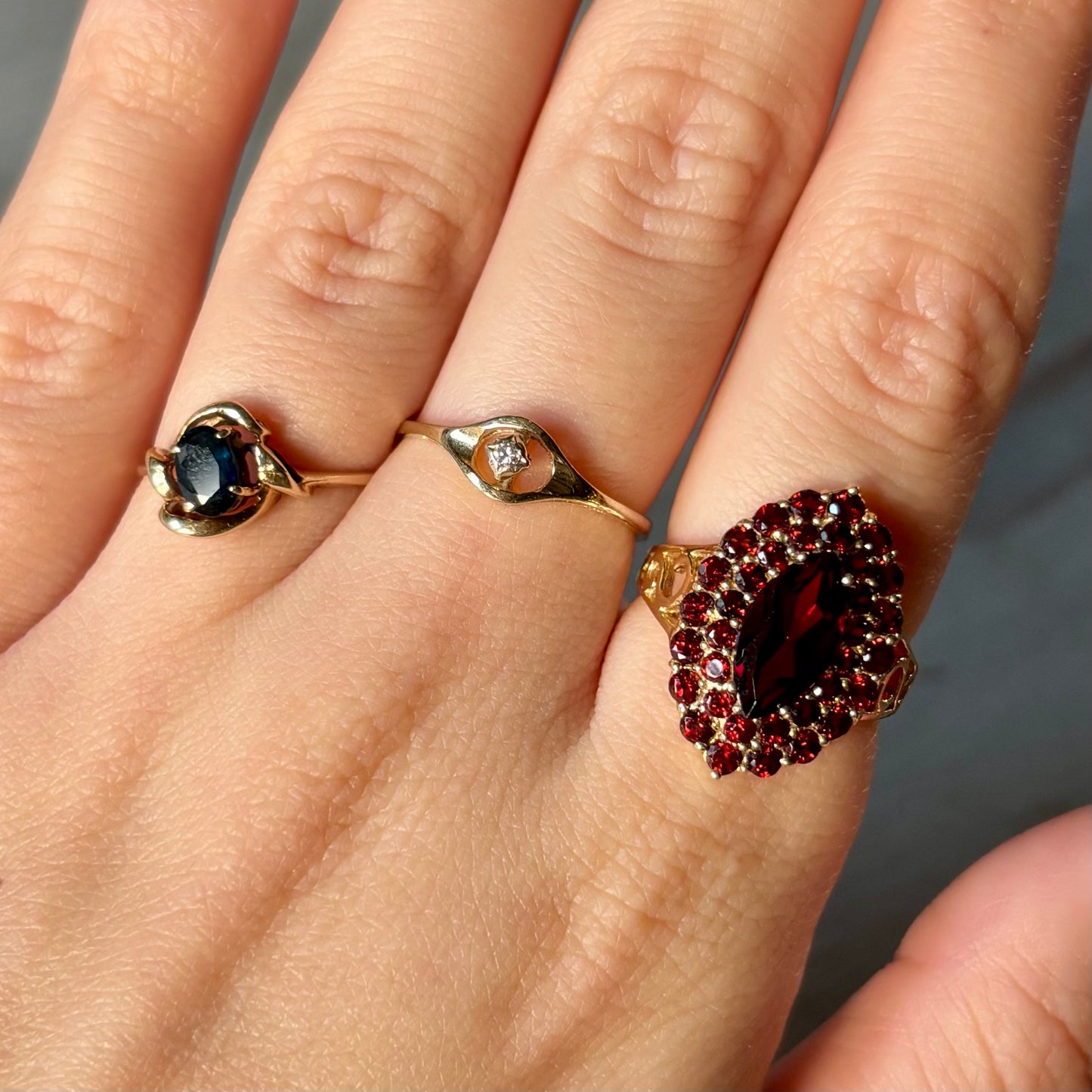 Vintage Gold Garnet Set Ring