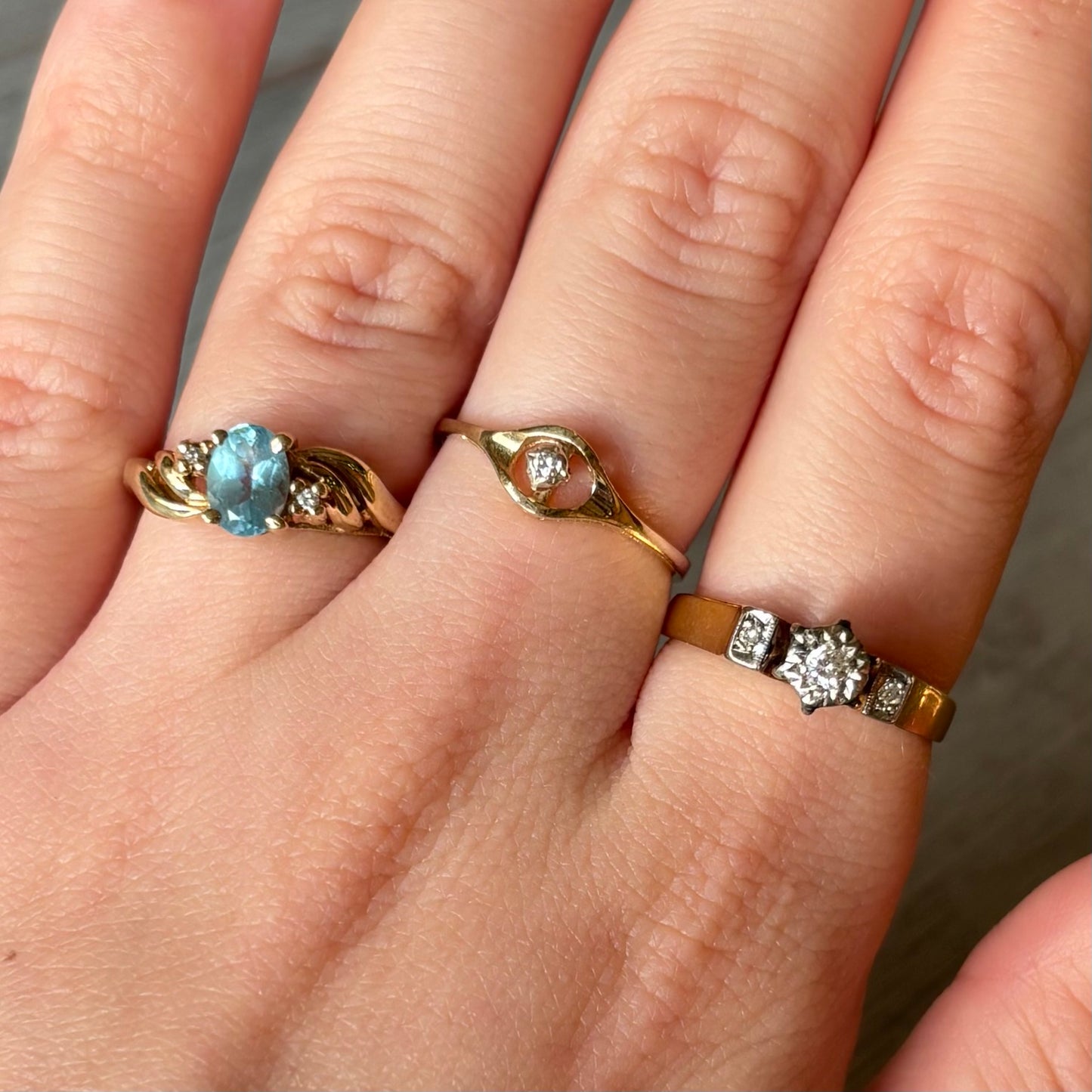 Vintage Gold Diamond Set Ring