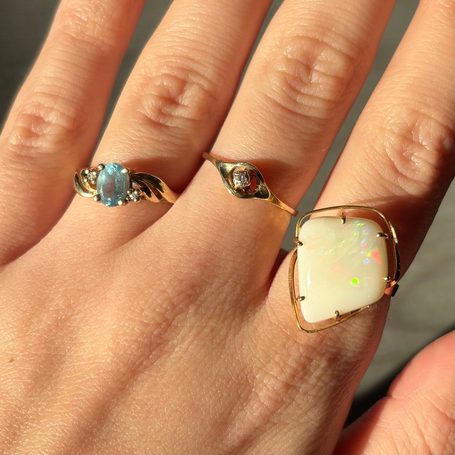 Vintage Gold Opal Set Ring