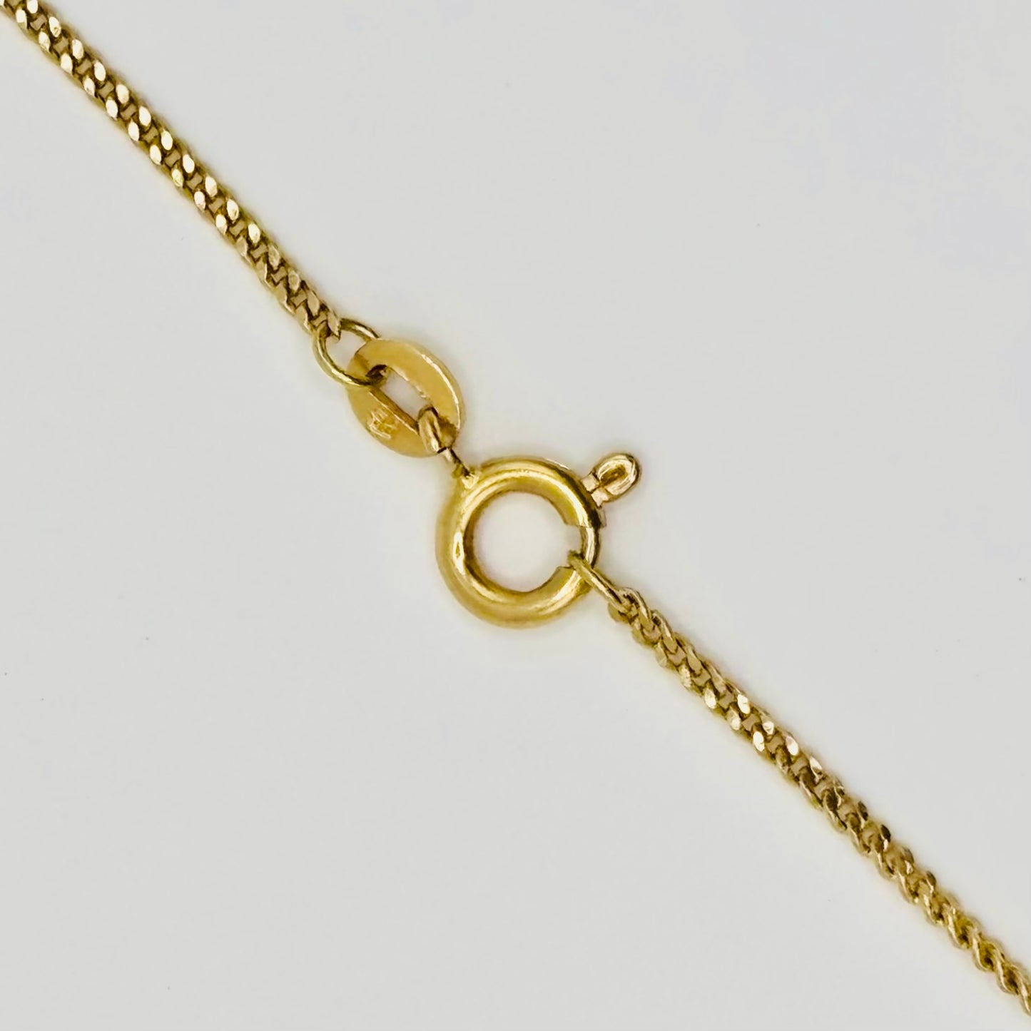 Vintage Gold Chain with Blue Enamelled Pendant