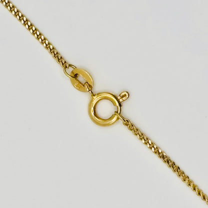 Vintage Gold Chain with Blue Enamelled Pendant
